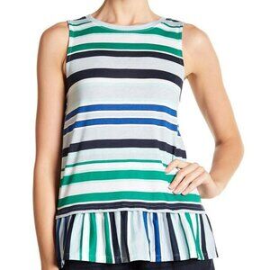 Joe Fresh Sleeveless Striped Peplum Tank Top 159